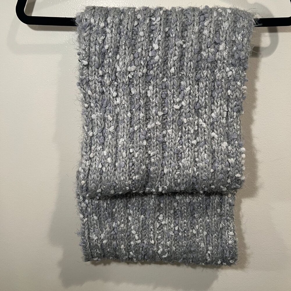 NWT Anthropologie Gray Chunky Metallic Infinity Scarf - Picture 6 of 9